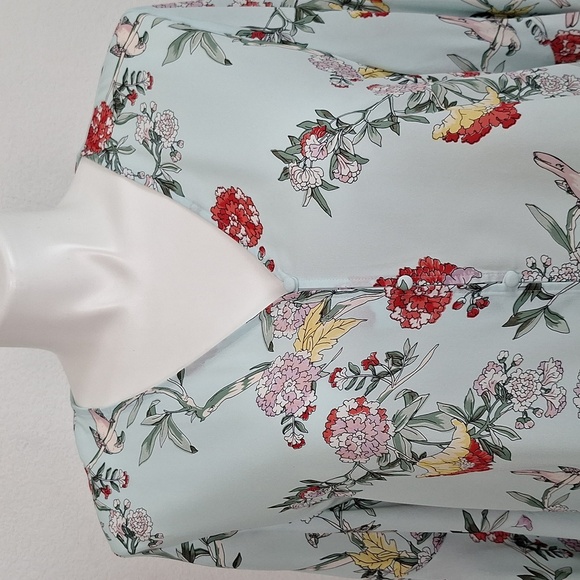 Investments Floral Cottagecore Coquette Boho Kimono Bell Sleeve Blouse Size XL - Picture 2 of 10